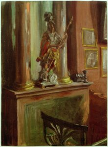 Scena di studio con una statuetta barocca di San Giorgio da Fritz von Uhde